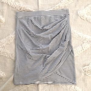 Striped knit mini skirt